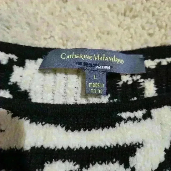 Catherine Malandrino For Design Nation Plush Damask Sweater Large #051 - Picture 5 of 7